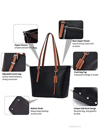 WESTBRONCO Women Leather Handbags Purses Designer Tote Shoulder Bag Top Handle Bag for Daily Work Travel