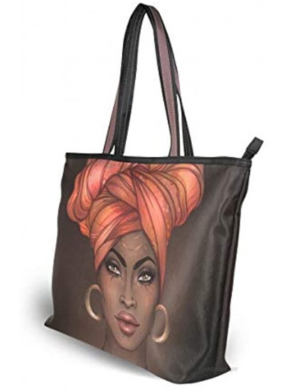 Woman Tote Bag Shoulder Handbag African American Woman for Work Travel Business Beach Shopping School