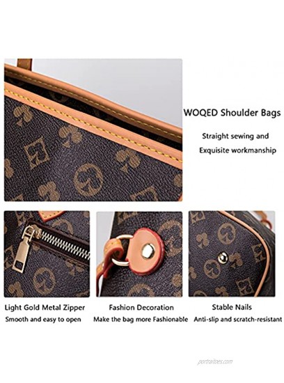 WOQED Handbags for Women Tote Large Purses Top Handle Satchel Bags Leather Shoulder Purse 2 Sets with Small Wallet