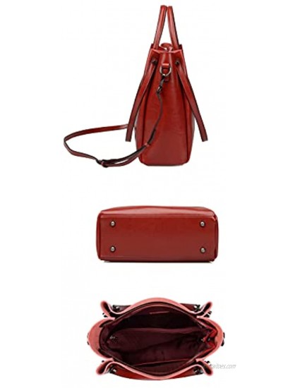 Ainifeel Women's Genuine Leather Shoulder Tote Handbag Daily Purse Hobo Bag Satchel Crossbody Bags