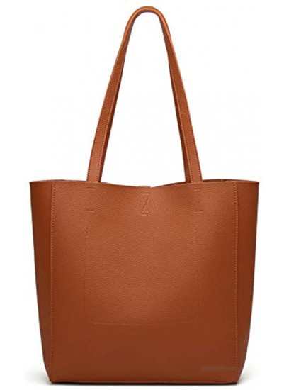Dreubea Women's Large Tote Shoulder Handbag Soft Leather Satchel Bag Hobo Purse