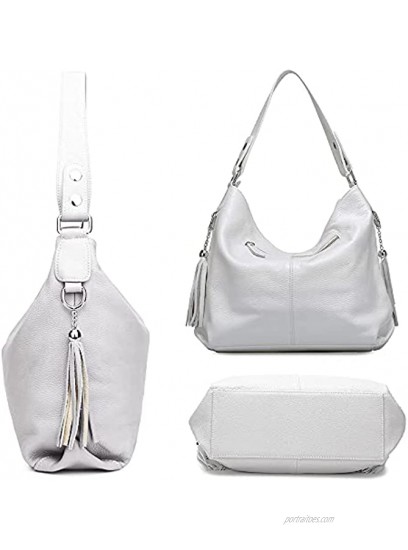 Fashion Soft Real Genuine Leather Tassel Women's Handbag Ladies Shoulder Tote Messenger Bag Satchel Black White