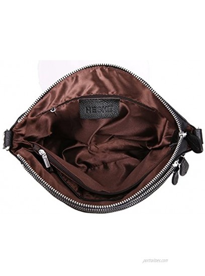 Heshe Womens Genuine Leather Handbags Shoulder Bag Small Bags Designer Handbag Crossbody Satchel and Purses for Ladies