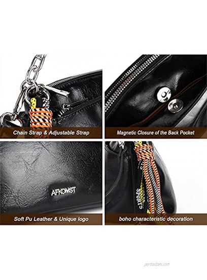 Medium Crossbody Bags for Women Zip Pockets Shoulder Handbags,Cross Body Purses with Tassel and Adjustable Strap,Pu Leather