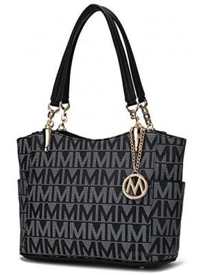 Mia K Collection Shoulder Handbag for Women: Vegan Leather Satchel-Tote Bag Top-Handle Purse Ladies Pocketbook