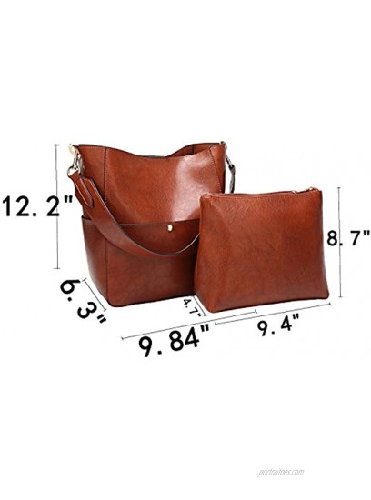 Molodo Womens Handbag Pu Leather Bucket Tote Purse And Handbags Medium Satchel Hobo Purse Designer Work Shoulder Bags
