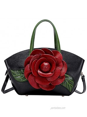 PIJUSH Designer Purses and Handbags for Women Floral Top Handle Satchel Purse Ladies Crossbody Bag