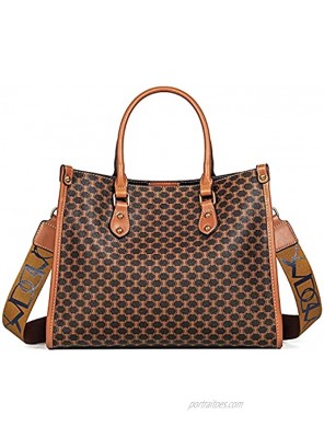 TIBES Satchel Handbag for Women Vintage Leather Shoulder Bag Top Handle Purses Retro Tote