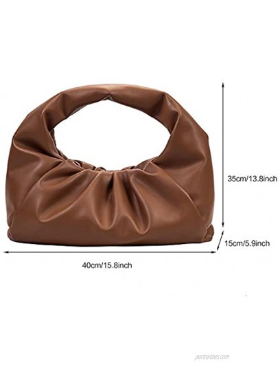 Women Dumpling Bag Leather Shouder Bag Cloud Pouch Bag Large Satchel Handbag