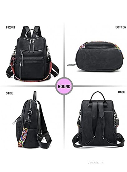 Women's Fashion Backpack Purse2021 newDay Packs Satchel Handbags and Shoulder Bag PU Leather Travel bag A-black
