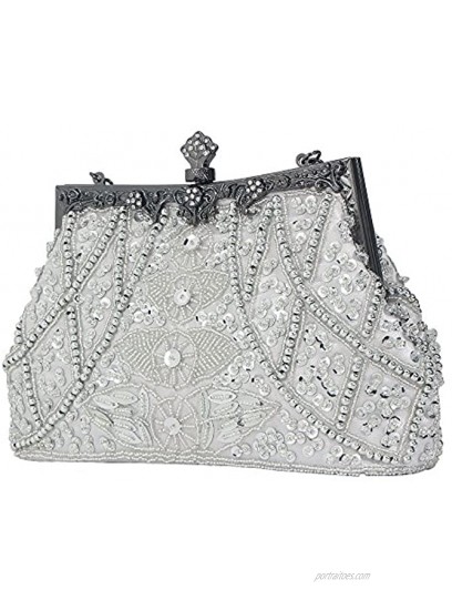 Bagood Women's Vintage Style Beaded And Sequined Evening Bag Wedding Party Handbag Clutch Purse