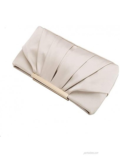Charming Tailor Clutch Evening Bag Elegant Pleated Satin Formal Handbag Simple Classy Purse for Women