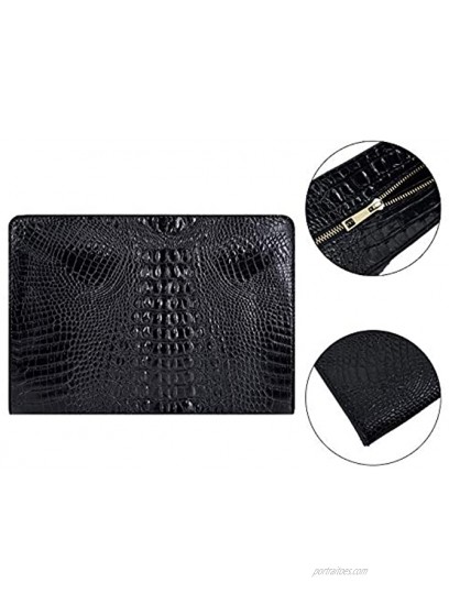 CLARA Crocodile Pattern Clutch Purse Oversized PU Leather Envelope Clutch Evening Handbag
