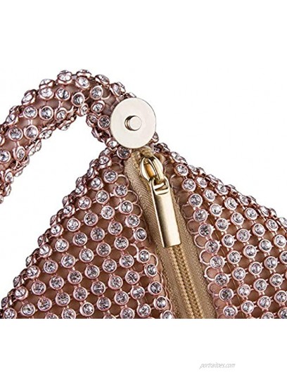 CROWN GUIDE Women Rhinestone Crystal Evening Clutch Bag With Wristlet Wedding Prom Party Purse Handbags