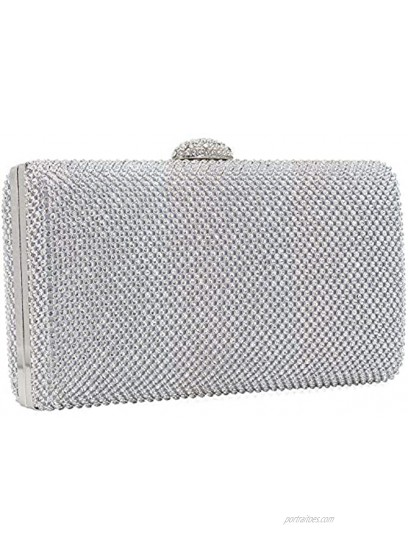 Dexmay Large Rhinestone Crystal Clutch Evening Bag Women Formal Purse for Cocktail Prom Party
