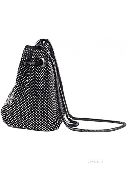 Lanpet Mini Evening Clutch Purse for Women Luxury Crystal Crossbody Shining Bucket bags Evening Handbags for Wedding Party