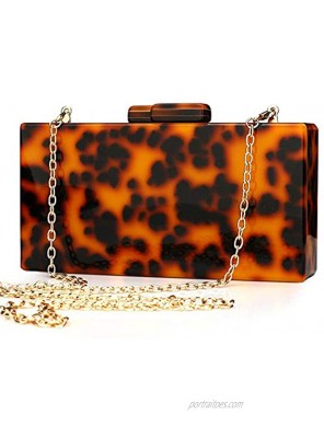 SSMY Women Amber Evening Clutch Acrylic Purse Perspex Handbag For Wedding Party Brown One Size