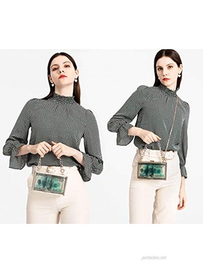 Teridiva Money Clutch Purses for Women Crossbody Small Cute Acrylic Box Evening Bag Transparent Graffiti Handbag