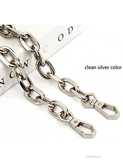 50'' Chic Aluminum O Shape Crossbody Purse Strap Bag Chain Replacement for Handbag,Wallet,Clutch Silver
