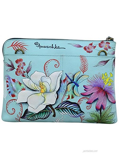 Anuschka Women’s Genuine Leather Three-In-One Clutch Hand Painted Exterior