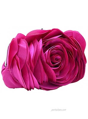 Bywen Womens Rose Pattern Purse Party Clutch Shoulder Bags