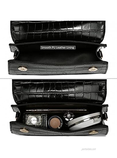 CATMICOO Trendy Mini Clutch Purse for Women Croc Mini Bag and Small Handbag with Adjustable Strap