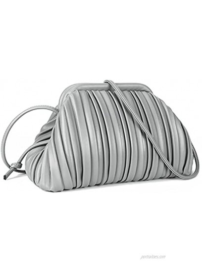 Clutch Purse and Cloud Dumpling Bag,Small Crossbody Bags for Women,Trendy Ruched Shoulder Handbags,Soft PU Leather