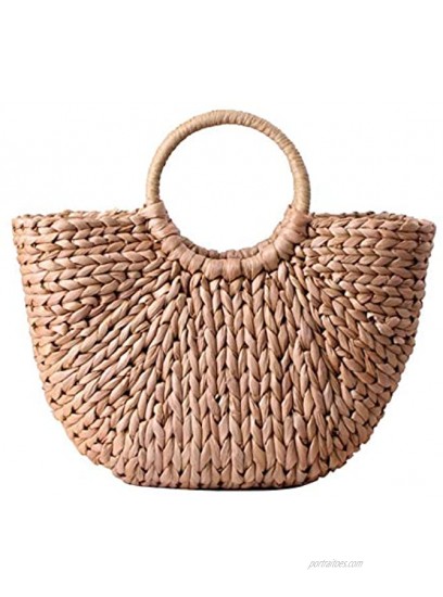 Comeon Large Straw Boho Style Beach Handbag Purse for Women Travel Date