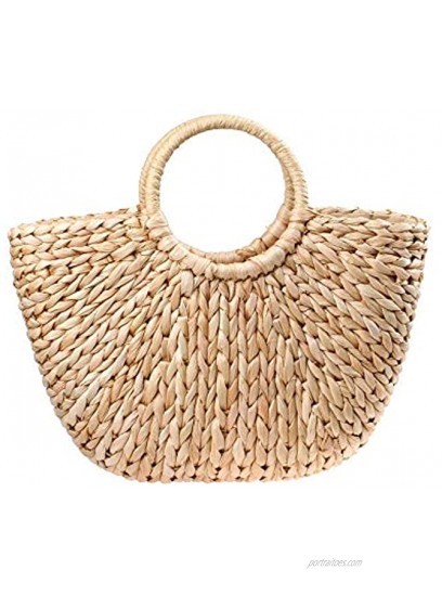 Comeon Large Straw Boho Style Beach Handbag Purse for Women Travel Date