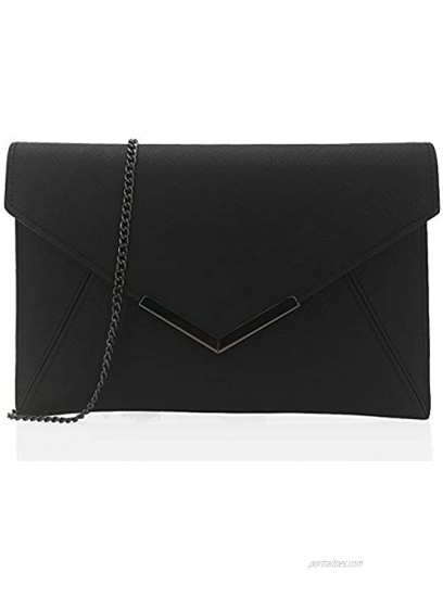 Dexmay Women Envelope Clutch Handbag Medium Saffiano Leather Foldover Clutch Purse