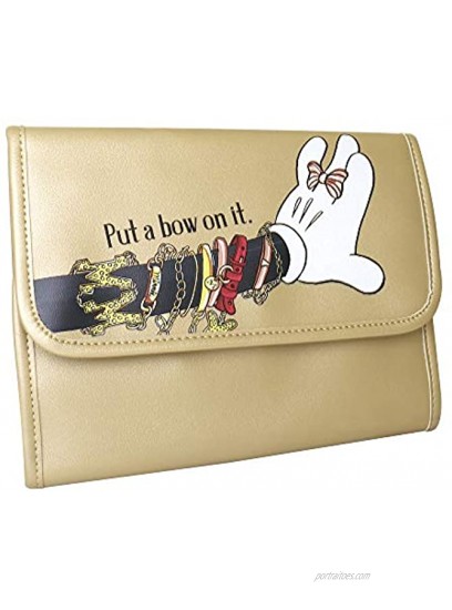 Disney Minnie Mouse Put A Bow On It Faux Leather Envelope Jewelry Clutch