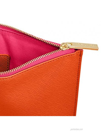 Katie Loxton Bag Of Tricks Women's Medium Vegan Leather Clutch Perfect Pouch Orange