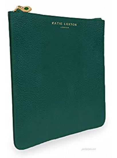 Katie Loxton Birthstone Jewel Shade Womens Medium Vegan Leather Sentiment Perfect Pouch May Dark Green