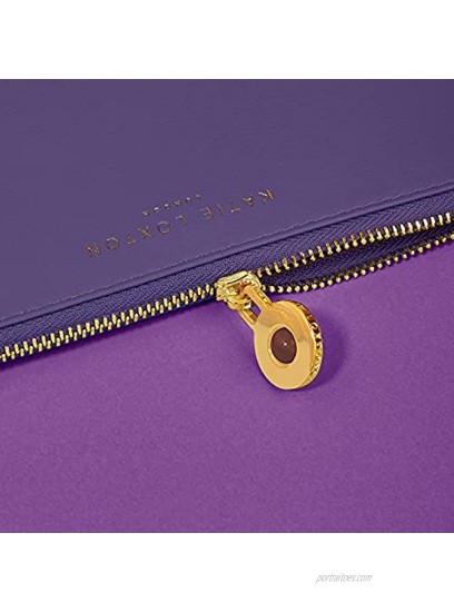 Katie Loxton Birthstone Jewel Shade Womens Medium Vegan Leather Sentiment Perfect Pouch February Purple