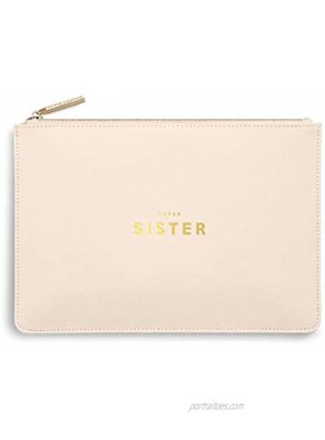 Katie Loxton Super Sister Womens Medium Vegan Leather Sentiment Perfect Pouch Nude