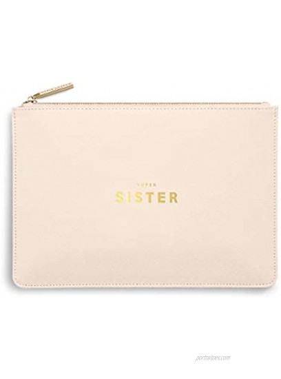 Katie Loxton Super Sister Womens Medium Vegan Leather Sentiment Perfect Pouch Nude