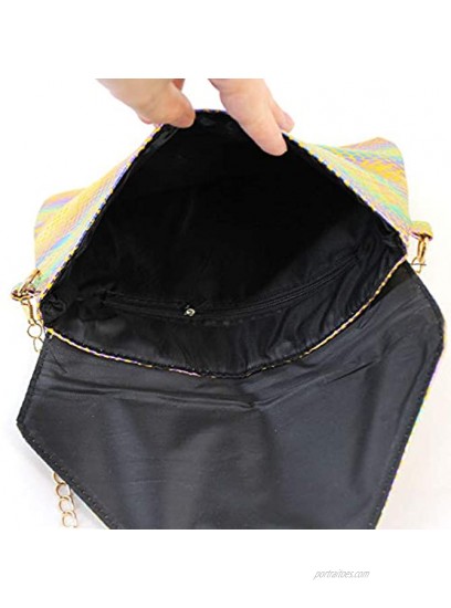 Meyaus Women Shiny Holographic Snakeskin Envelope Clutch Purse Chain Strap Crossbody Shoulder Bag