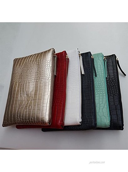 NIGEDU Women Clutches Crocodile Grain PU Leather Envelope Clutch Bag