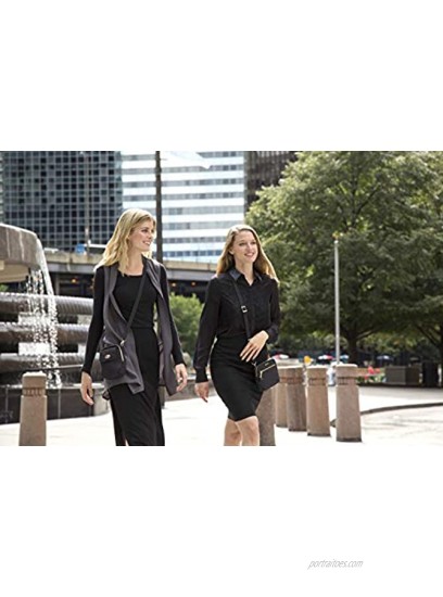 Travelon Women's Anti-Theft Tailored Convertible Crossbody Clutch Onyx One Size