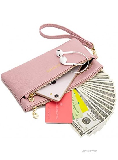 ZOOEASS Women Vegan Leather Wristlets Bag Clutch Organizer Wallets Purses for iPhone