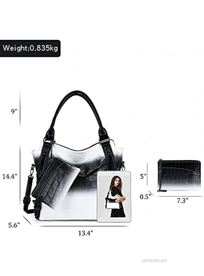 Angel Kiss Fashion Hobo Handbags for Women Handbags Shoulder Tote Bags Ladies Crossbody Washed Leather Bag 3pcs Purse Set