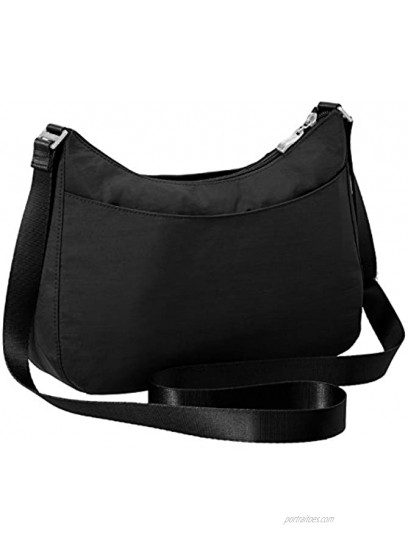 Baggallini Slim Crossbody Hobo Bag – Lightweight Roomy Purse with Zippered Pockets and Removable RFID Wristlet