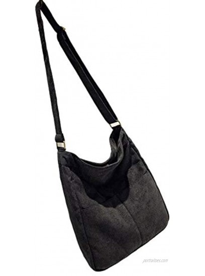 BOBILIKE Women Shoulder Bags Corduroy Crossbody Bag Handbag Purse Schoolbag