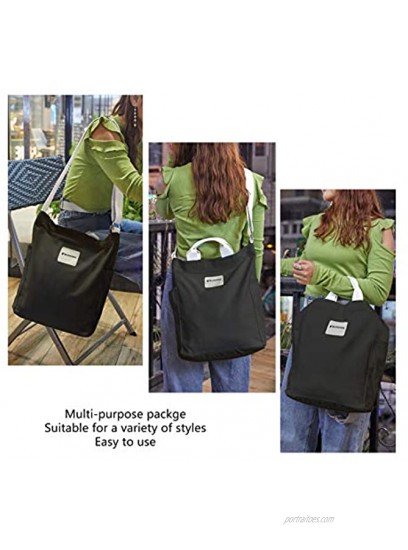 Canvas Tote Bag with Zipper and Pocket Casual Crossbody School Planner Hobo Bag for Women