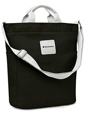 Canvas Tote Bag with Zipper and Pocket Casual Crossbody School Planner Hobo Bag for Women
