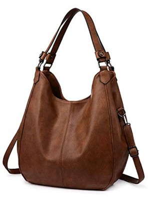 Hobo Bags for Women Faux Leather Shoulder Bag Large Crossbody Bags with 2 Compartments
