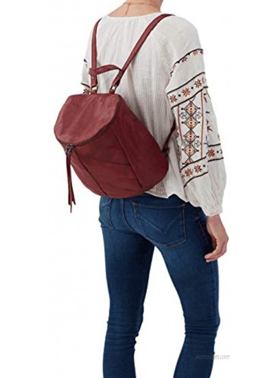 Hobo Womens Leather Backpack Red