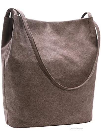Iswee Canvas Womens Bucket Bag Shoulder Handbags Hobo Ladies Purses Fashion Tote Purse