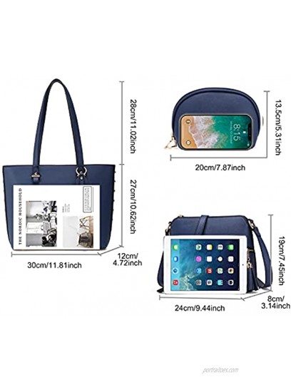 JOSEKO Shoulder Bag Handbags for Women Fashion Tote Bags Satchel Purse Set Hobo bag 3pcs