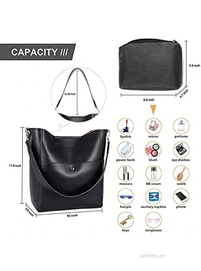 Leather Handbags for Women Designer Bucket Purses Fashion Hobo Shoulder Bag